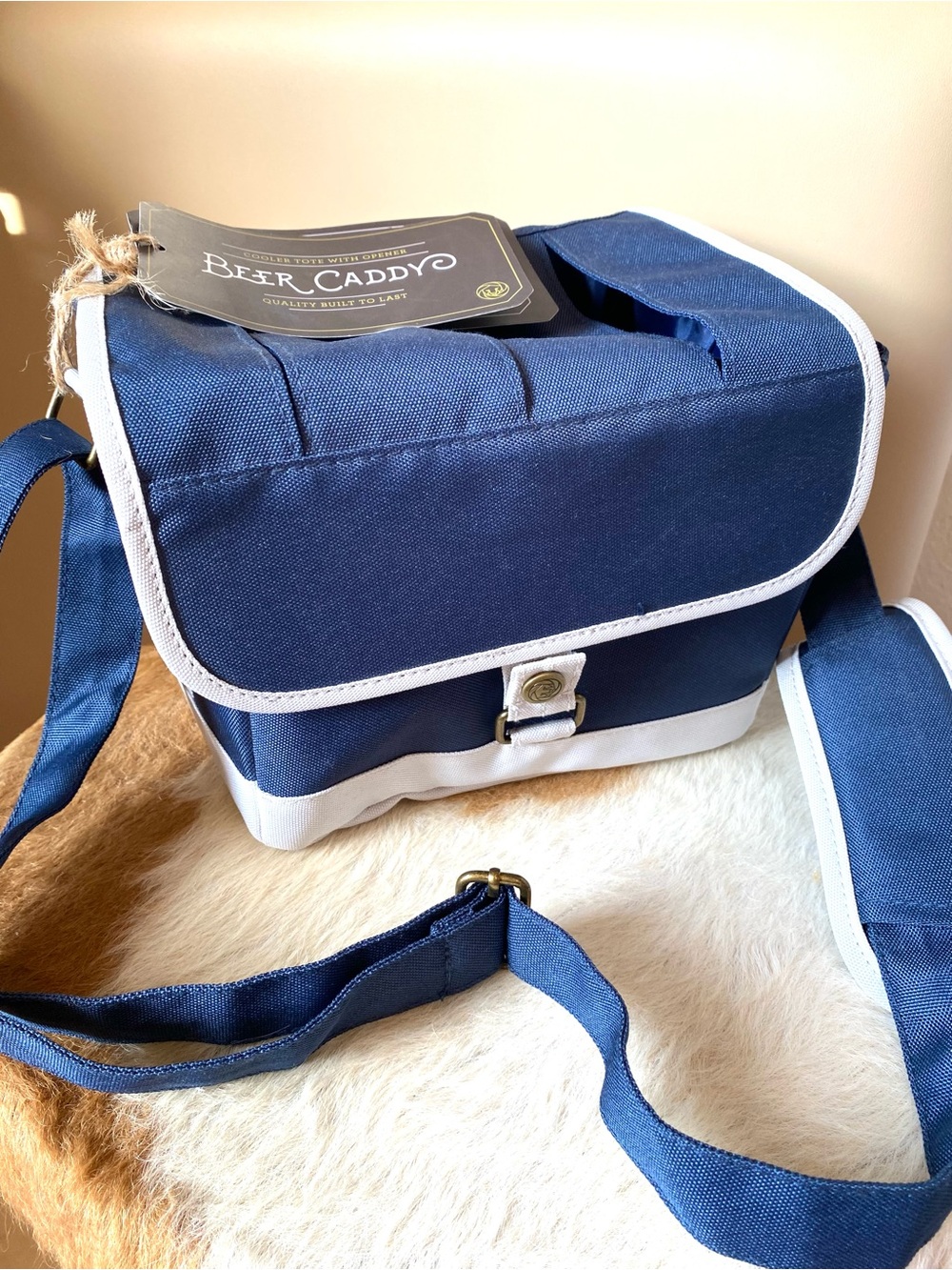 Picnic Time Legacy Navy Blue Beer Cooler Crossbody Bag NWT